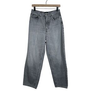 ME+EM Adjustable High Waist Barrel Leg Jeans Pale Grey Size